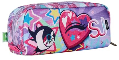SJ GANG STYLE JAM GANG Facce Bustina Portapenne, Rosa, Accessori Scuola, Accessori Zaino, Bambine e ragazze