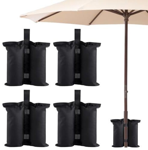 Juego de 4 sacos de arena para rellenar, 13 kg, saco de arena resistente, saco de peso, peso para carpa, sombrillas, camas elásticas, sombrillas