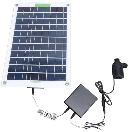 Solar Kit, Monocrystalline Silicon 100W Solar Panel 5m Lifting Quiet Solar Powered Fountain Pump with Energy Storage Box, for Garden, Pond