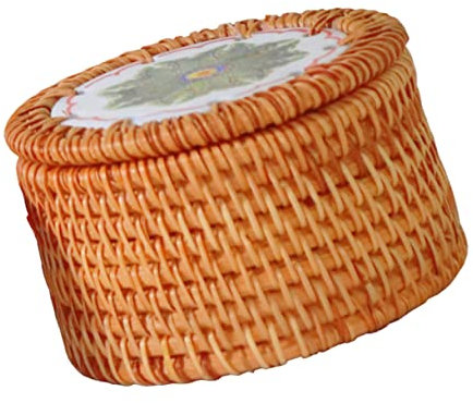 KITANDOVE 1stück Rattan Woven Storage Basket Praktischer Aufbewahrungskorb Für Haushaltsbedarf Vielseitig Einsetzbar Für Küche Schlafzimmer Und Wohnzimmer Stil Zufällig