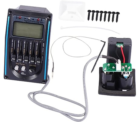 Lc-5 und Piezo System mit Vorverstärker Gitarren Tonabnehmer | Blau, Kunststoffgehäuse, Rauschminderung und Lautstärkeregler, 1 Stück mit Bedienknöpfen