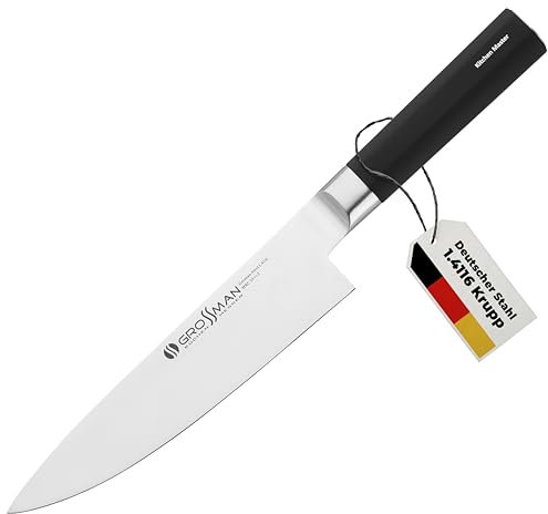 GROSSMAN 002SH - Sashimi - Couteau de chef 33,0 cm - Couteau de cuisine ultra-tranchant - Lame 19,0 cm en acier inoxydable allemand - manche ergonomique 14,0 cm (190 g)