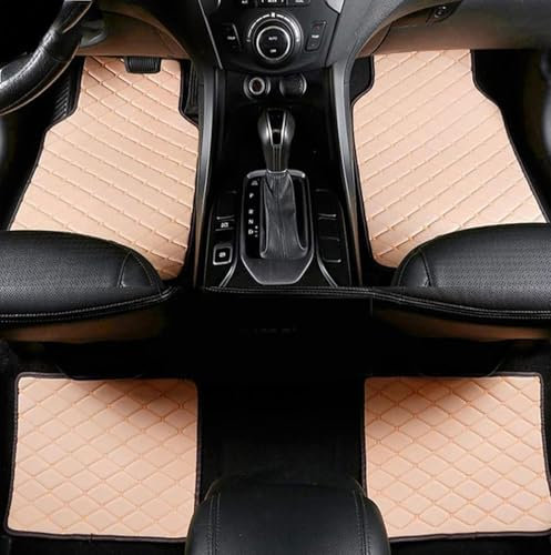 AWCYRHI 4pcs Auto Fußmatten für Kia Sportage 2018 2019 2020 2021 Anpassen Fußmatten Allwetter wasserdichte rutschfeste Auto Fussmatten Set Innenraumschutz ZubehöR,B/Beige