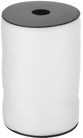 QUARKZMAN Cuerda de Polipropileno Hueca Hilo 4mm x 100m Blanco Desteñido | Cordón Trenzado Cuerda Trenzada Escalada para Tendedero Exterior Camping Senderismo Sujeciones Bricolaje
