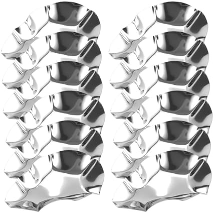 Lot de 12 moules à huîtres en acier inoxydable - Plateau de service empilable - Plat de cuisson en métal pour fruits de mer et pétoncles