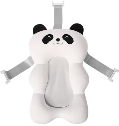 Almohada de baño para bebé, almohadilla de baño suave y segura para bebé, cojín de baño ajustable con forma de panda lindo, almohada de soporte de bañera para bebé con dibujos animados universales