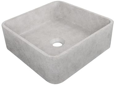 MOB-IN Vasque à poser carrée en béton brossé 36cm