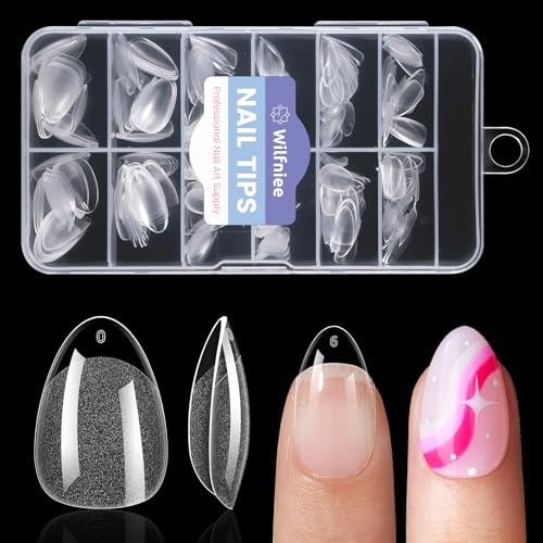 Extra Short Almond Nail Tips: 240Pcs Small Almond Clear Gel Fake Nail Tips