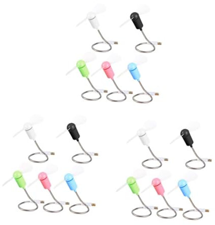 POPETPOP 15pièces Ventilateur Usb Mini Flexible Ventilateur Silencieux Portable Pour Ordinateur Et Bureau Couleurs Aléatoires