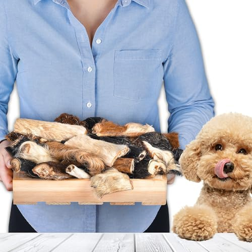 Rinderhaut mit Fell für Hunde 1 kg (ca. 15–20 Stück), luftgetrocknet