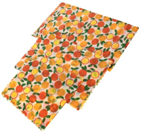 LABRIMP 3pcs Organic Cotton Beeswax Wraps Reusable Food Covers Beeswax Oil Wraps Food Packing Cloth