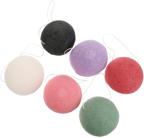 TOYZFRIENDY Esponjas De Limpieza Facial y Exfoliantes 6 Piezas Tamaño Mediano Multicolor Para Piel Sensible Uso Diario y Viaje
