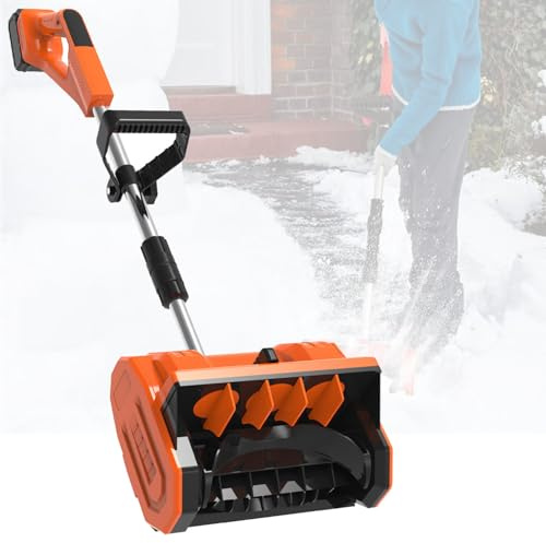 Spazzaneve elettrico portatile senza fili con manico ausiliario, batteria e caricabatterie per una rimozione efficiente della neve