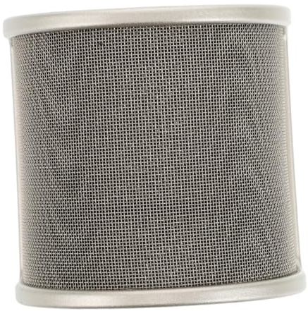 U Shaped Microphone Windscreen Cover Golden Pop Filter | Cotton Insert, Recording and Karaoke Use, Plastic Build, Protects Equipment against Splashes