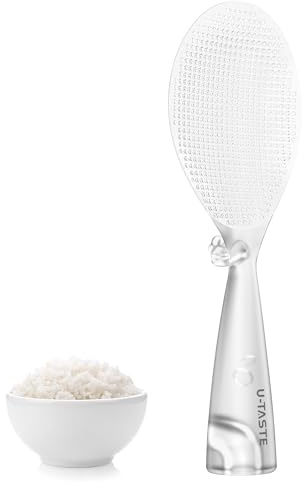 U-Taste cucchiaio per riso, paletta per riso in TPX per uso alimentare, resistente al calore fino a 165°C, cucchiaio da portata da cucina antiaderente per insalate, sushi, pasta (Trasparente)