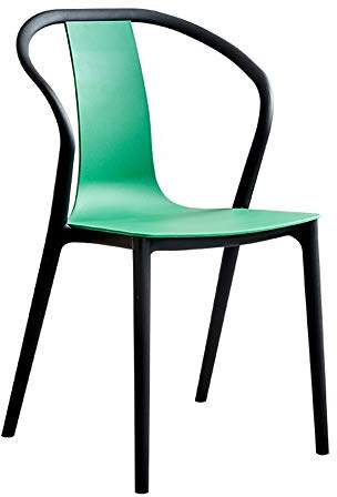Stil plast loungestol en del gjuten förhandlingsstol ergonomisk design 120 kg lastkapacitet modern grön accent för hem och kontor
