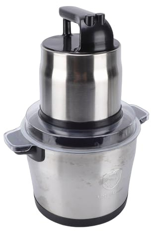 Qcwwy Procesador de Alimentos Eléctrico de 1000 W, Picador de Verduras de Modo Dual con Recipiente de Acero Inoxidable, Tapa a Prueba de Fugas, Licuadora de Alimentos Antideslizante, (Enchufe de la