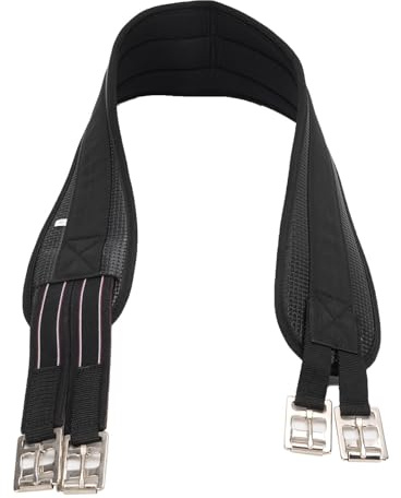 TOPINCN Sangle équestre, Sangle de Selle de Cheval Profilée avec Boucle à Rouleau et Bandes élastiques Haute Résistance, pour L'équitation et Confortable (125CM)