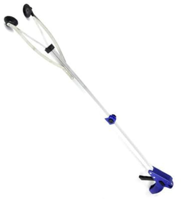 COSMOBETTY Faltbarer Greifer aus Aluminiumlegierung mit Langem Greifarm zur Müllaufnahme und Reichweitenhilfe für Senioren und Behinderte im Außenbereich und Park Blau