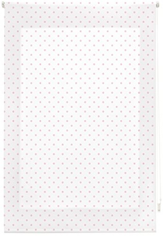 blindecor Rollo Flecken, Textil, weiß pink, 110 x 180 cm