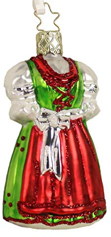 Inge-glas Weihnachts-Anhänger rot grünes Weihnachtsdirndl