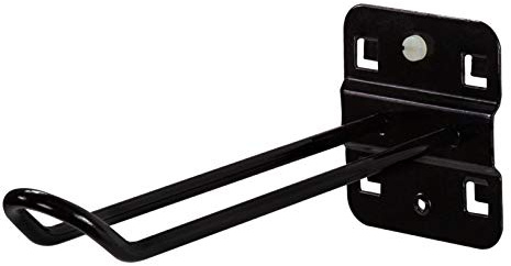 ADB Lochwand Werkzeughalter Lochwandhaken für SB Verpackungen 125 mm, 150 mm, Farbe (RAL):Tiefschwarz (RAL 9005), Ausführung:125 x 30 mm