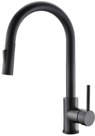 Havin Black Kitchen Faucet with Pull Down Sprayer, Matte Black, Stainless Steel,Including 10inch Deack Plate,for 1 or 3 Holes Sink