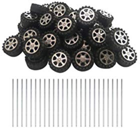 Artibetter 75 Stücke Spielzeugauto Reifen Naben Kunststoffrolle Dia Welle Auto LKW Modell Spielzeug Rad 1:10 Rad Rc Modell Rad Auto Zubehör für DIY Handwerk 42Mm