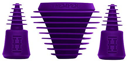 Hemper Plugs + Caps | Universal Cleaning Plugs for Glass Water Pipes and More | Fits Male & Female Joints | Leak-Proof Seal | Hassle-Free Cleaning | Durable, Reusable & Easy to Use - (Purple)