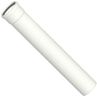 Stabile Tubo Canna Fumaria Lineare Maschio-Femmina, Scarico Fumi per Caldaie a Condensazione, 80 mm, 100 cm, PPH, Bianco