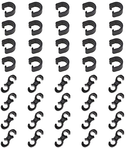 eMagTech 40Pcs Bike Brake Cable Protection Tidy Clamps Kit, C-Clips & S-Clips for MTB Road Bike Folding Bike Brake Derailleur Shift Cables