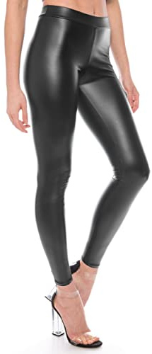 Kendindza Damen Kunstleder Leggings