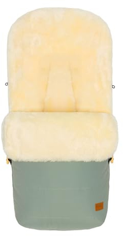 Fillikid Lammfellfußsack Bernina für Kinderwagen, Buggy | Winterfußsack wind- & wasserabweisend | Warmer Fußsack Oberteil abnehmbar, echtes Lammfell herausnehmbar | Baby Fußsack ab 0 Monate