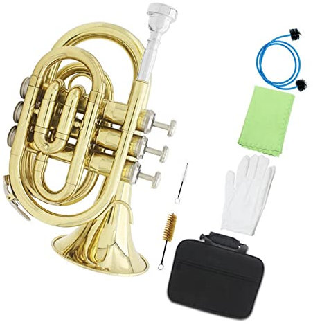 Messing Trompeten Professionelle Taschentrompete Flat B Bb Brass Trompete Instrument