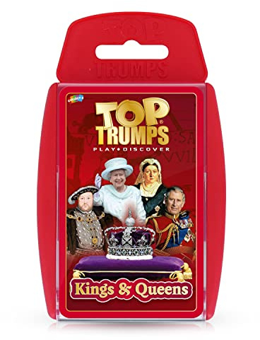 Top Trumps Kings and Queens Classics Kartenspiel Englische Ausgabe, entdecken Sie Fakten zu 30 Ihrer Lieblingskönige und -königinnen einschließlich Queen Elizabeth II und Charles I, Familienspiel für