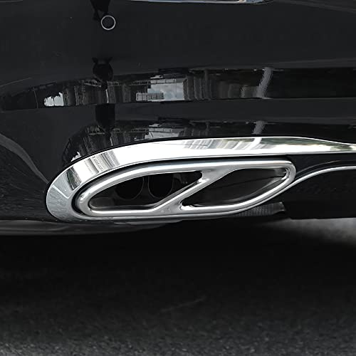 Pipe Throat Exhaust Outputs Tail Cover Trim for Mercedes-Benz S Class W223 S580 S560 S450 S500 S63 AMG S580e Exterior Accessories(Silver)