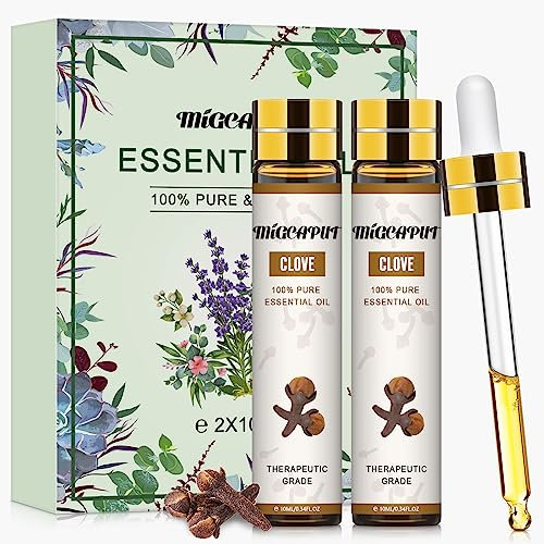 Migcaput Nelkenöl (2 x 10ml) Gewürznelke Ätherisches Öl Perfekt für Diffusoren, Aromatherapie 100% reines natürliches Öl 10 ml (2er Pack)