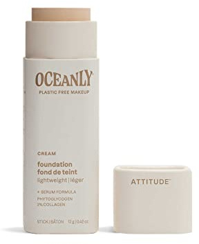 ATTITUDE Oceanly Fond de Teint, EWG Verified, Phytoglycogène Hydratant, Ingrédients d'Origine Naturelle, Perfecteur de Teint Végane, Cream, 12 g