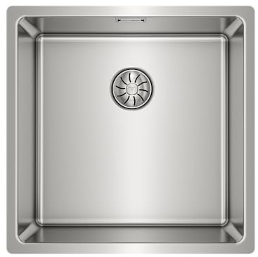 TEKA Fregadero Bajo Encimera 1 Seno Acero Inoxidable 18/10, Profundidad 200mm, Desagüe PerfectFlow y Sifón, SilentSmart, Incluye Cestilla HelixPRO, Modelo Be Linea RS15 40.40