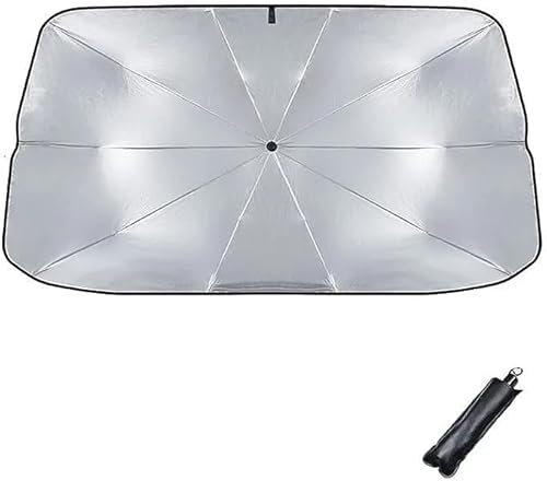 Parasol para Parabrisas Delantero de Coche, Accesorio Plegable portátil para Todos los Modelos de Tesla, fácil Almacenamiento, protección UV efectiva, Piezas de automóvil (140x82)