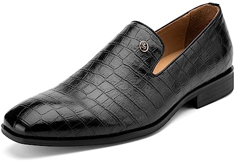 MEIJIANA Mocassini Uomo Eleganti Comfort Slip On Scarpe, Nero, 43 EU (10 UK)