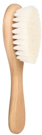 Baby-Ziegenhaarb¨¹rste aus Holz, Weiches Ziegenhaar, Baby- und S?uglingskopfmassage-Pflegekamm mit Holzgriff f¨¹r Milchschorf