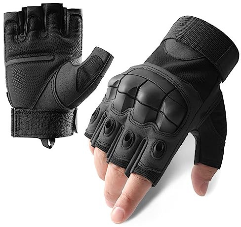 Katutude Motorrad Handschuhe Herren, Outdoor Handschuhe Herren Taktische Trainings Motorradhandschuhe Halbfinger Sporthandschuhe für Airsoft Militär Paintball Motorrad Fahrrad