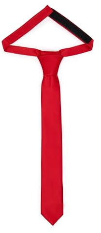 Ladeheid Corbata para niños para chicos - Aspecto elegante mate, Pre-atada con cierre autoadherente, Perfecta para ocasiones especiales - Corbata de clip estilosa TKM (31cm x 4cm, Rojo)