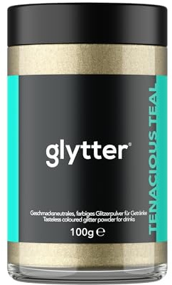 Glytter Glitzerpulver (TÜRKIS), Dekopulver für ca. 1000 Drinks/Cocktails | essbarer Glitzer zur Dekoration von Getränken und Flüssigkeiten , geschmacksneutral