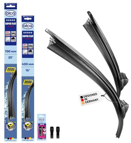 alca® Scheibenwischer für VW CADDY V Kombi | 01.2021 - 08.2026, SUPER FLAT Flachbalkenwischer, extraflaches Design, Flexibel, Nanographitbeschichtung