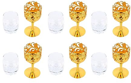 Jeanoko Bicchiere da Vino, Bicchiere da Vino Senza Stelo Resistente Alla Caduta Durevole Facile da Pulire 6 Pezzi in Rilievo per la Casa