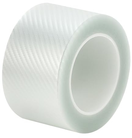 QWORK® Auto Einstiegsleisten Kohlefaser Aufkleber, 7cm x 10m Aufkleber, Universal Schutz für Autotür, Einstiegsleisten und Stoßstange, Transparent