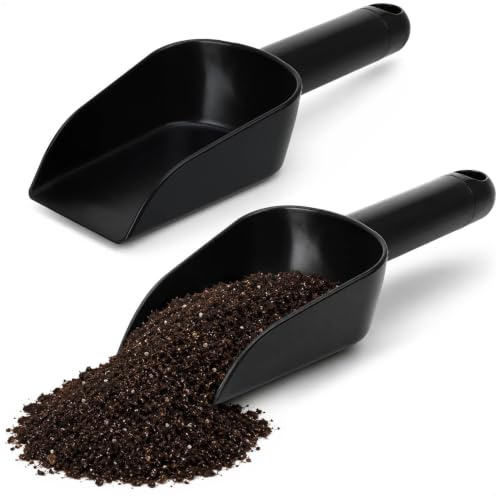 com-four® 2X Kunststoff Schüttschaufel 23 cm, Universalschaufel Schwarz | Robuste Kunststoffschaufeln zum Aufnehmen und Umfüllen von Granulat, Pellets, Sand, Streugut, Erde und Kleinteilen