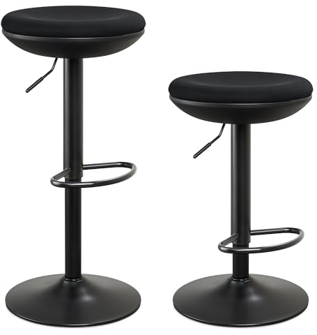 IWMH Stehhocker Höhenverstellbar, Bürohocker Ergonomischer (Schwarz*2) | 360° Drehbarer Stehhilfe ohne Rückenlehne, hocker für Büro, Schlafzimmer, Küche, Wohnzimmer